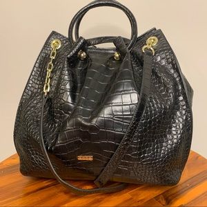 NWOT Charlotte Faux Croc Large Bucket Bag
